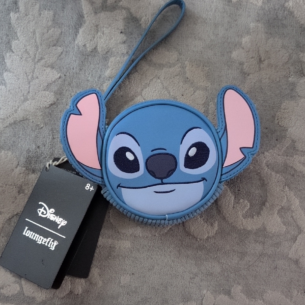 Loungefly Blue Figural Stitch Wristlet Coin Purse Bag NWT - Picture 2 of 11